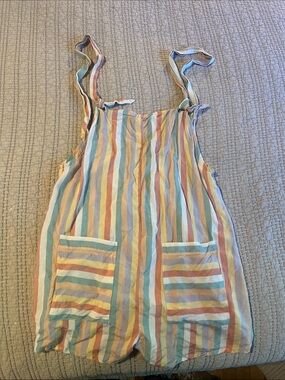 Beach Riot Pastel Multi-Stripe Tie-Strap Romper